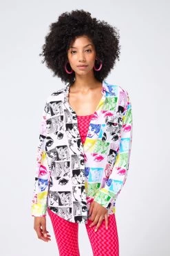 Button Down In Comic Strip Patchwork