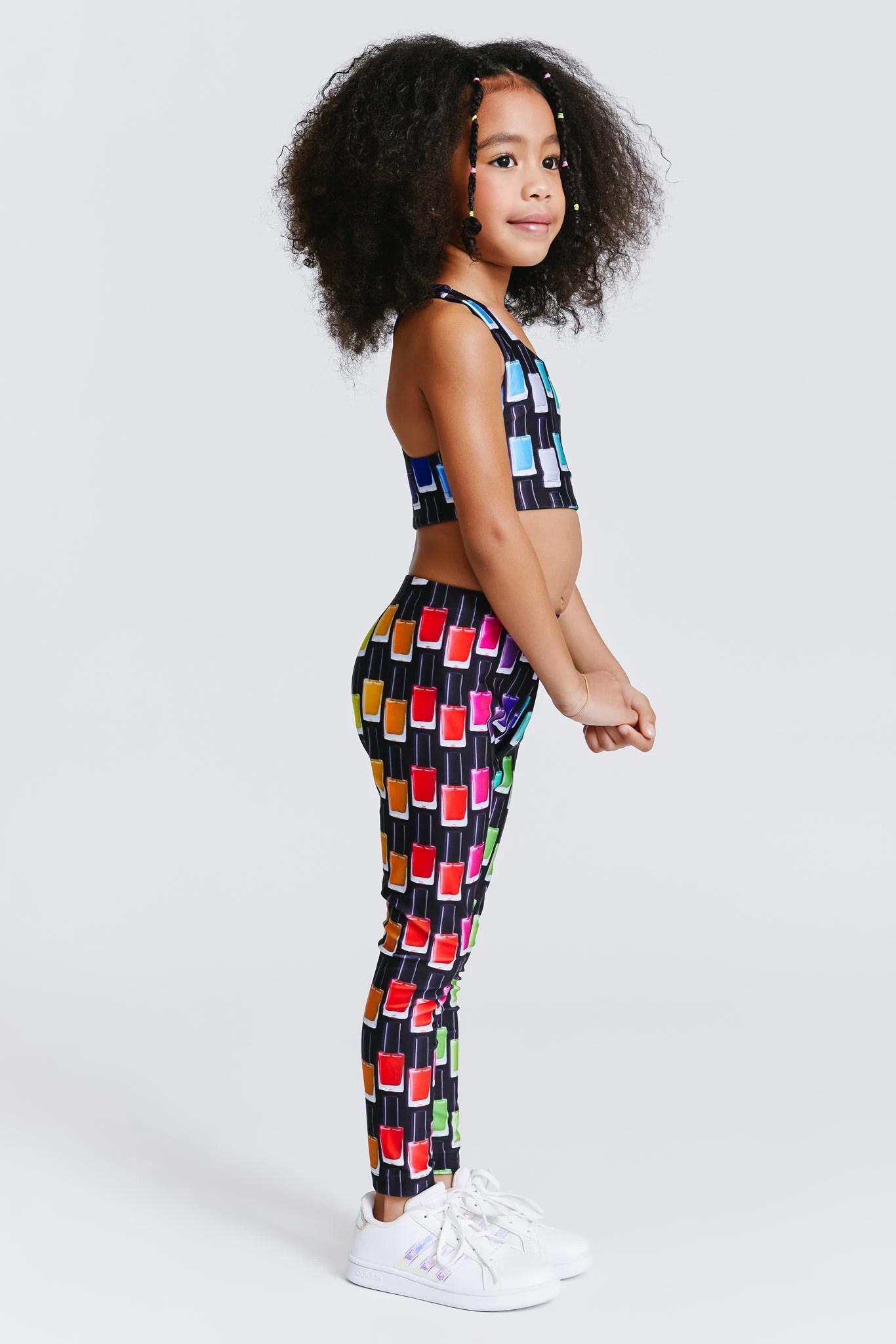 Toddler Leggings In Black Rainbow Nail Polish 4 Toddler Leggings In Black Rainbow Nail Polish - Image 2