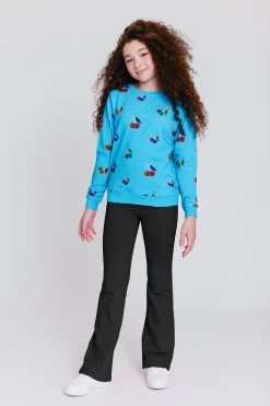 Girls TLC Flare Leggings In Jet Black