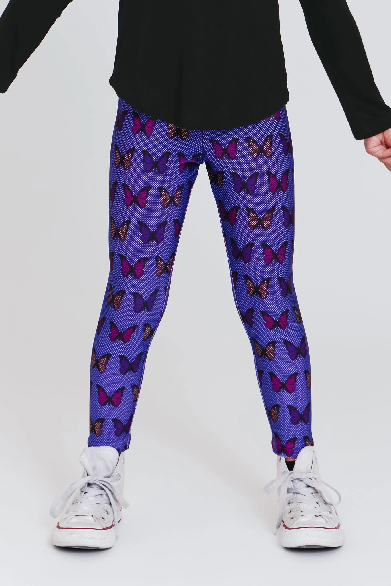 Kids Leggings In Halftone Butterfly 3 Kids Leggings In Halftone Butterfly