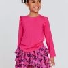 Kids Ruffle Long Sleeve Tee In Terez Pink -Chic Wear Shop Terez64d4991120f71764d49911211c3.3115826864d49911211c3