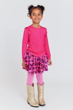Kids Ruffle Long Sleeve Tee In Terez Pink -Chic Wear Shop Terez64d499117eabf464d499117ec6c.2459187964d499117ec6c