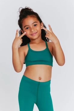 Kids TLC Y-Back Bralette In Emerald