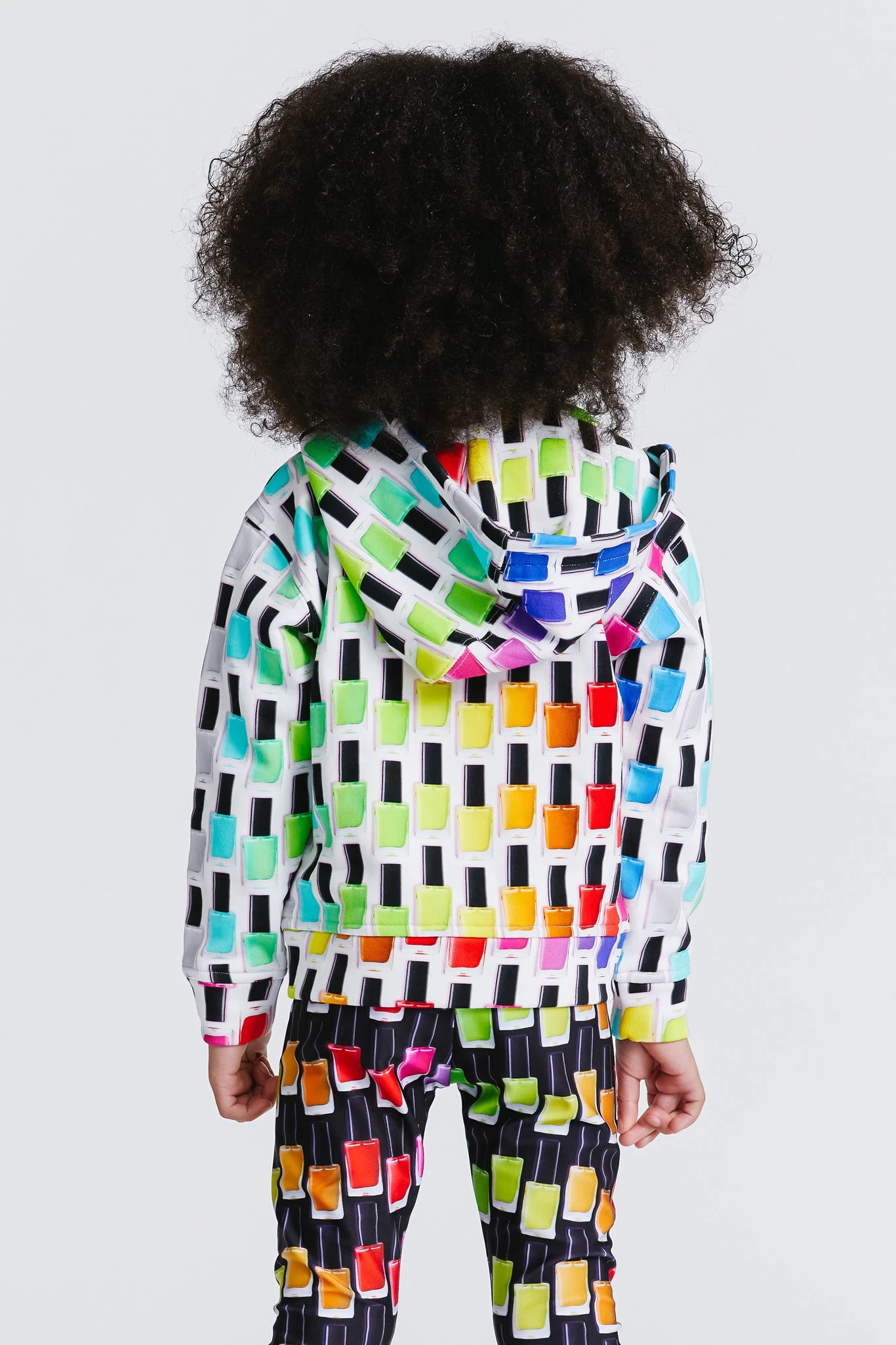 Toddler Oversized Zip Hoodie In Rainbow Nail Polish 5 Toddler Oversized Zip Hoodie In Rainbow Nail Polish - Image 3