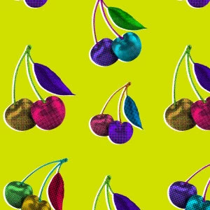 Mesh Mock Neck In Pepperoncini Halftone Cherries 8 Mesh Mock Neck In Pepperoncini Halftone Cherries - Image 6