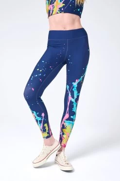 DuoKnit Leggings In Midnight Blue Splatter