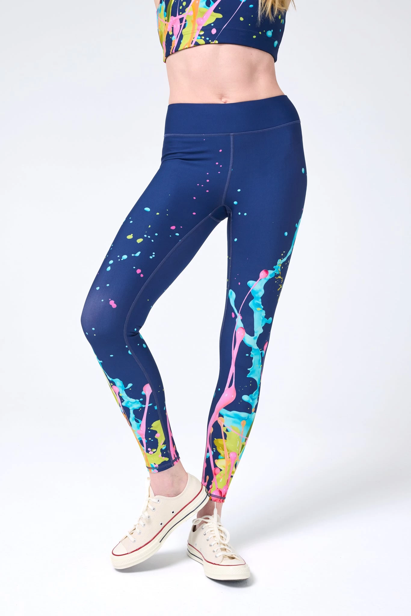 DuoKnit Leggings In Midnight Blue Splatter 3 DuoKnit Leggings In Midnight Blue Splatter