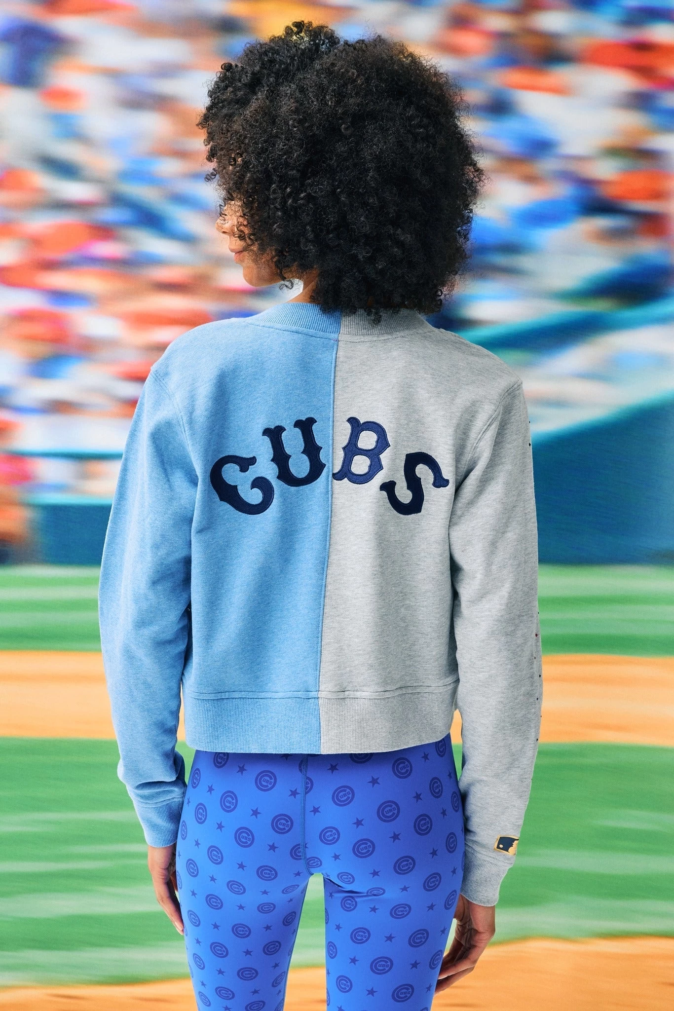 Cubs Colorblock Gems Crop Chili Cardigan 4 Cubs Colorblock Gems Crop Chili Cardigan - Image 2