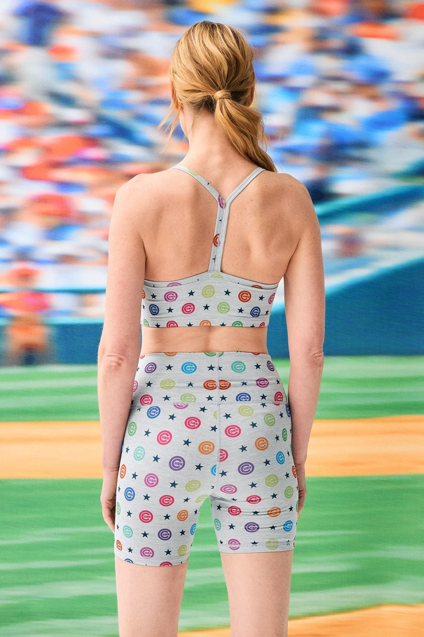 Cubs TLC Y-Back Bralette In Rainbow Monogram 4 Cubs TLC Y-Back Bralette In Rainbow Monogram - Image 2