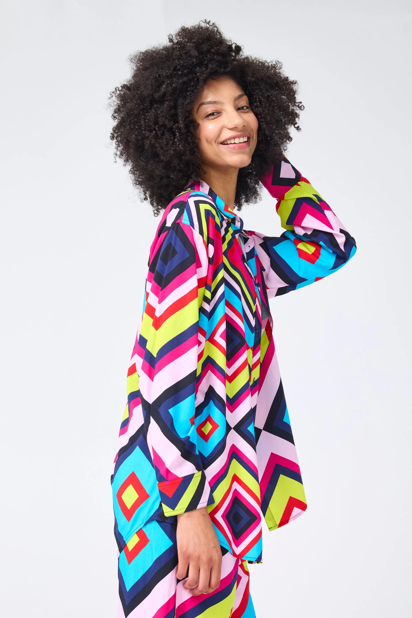 Button Down In Bright Chevron Patchwork 4 Button Down In Bright Chevron Patchwork - Image 2