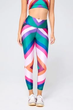 Hi-Shine Leggings In Jade Chevron