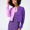 Crop Chili Cardigan In Pixie And Electric Purple
