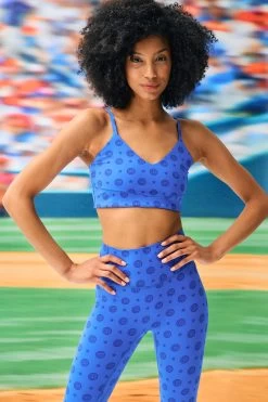 Cubs Action V-Neck Bra In Monogram Royal