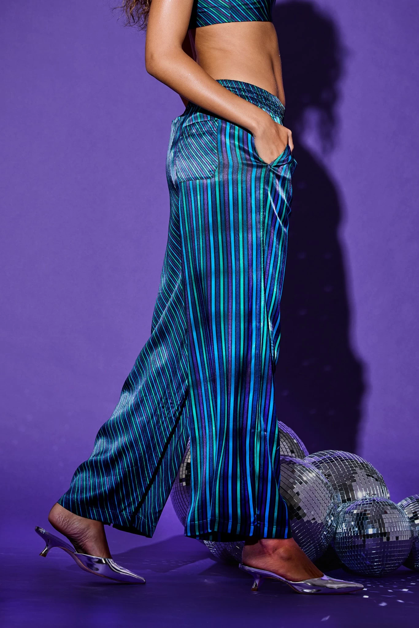 Silk Pant In Jewel Stripe 4 Silk Pant In Jewel Stripe - Image 2