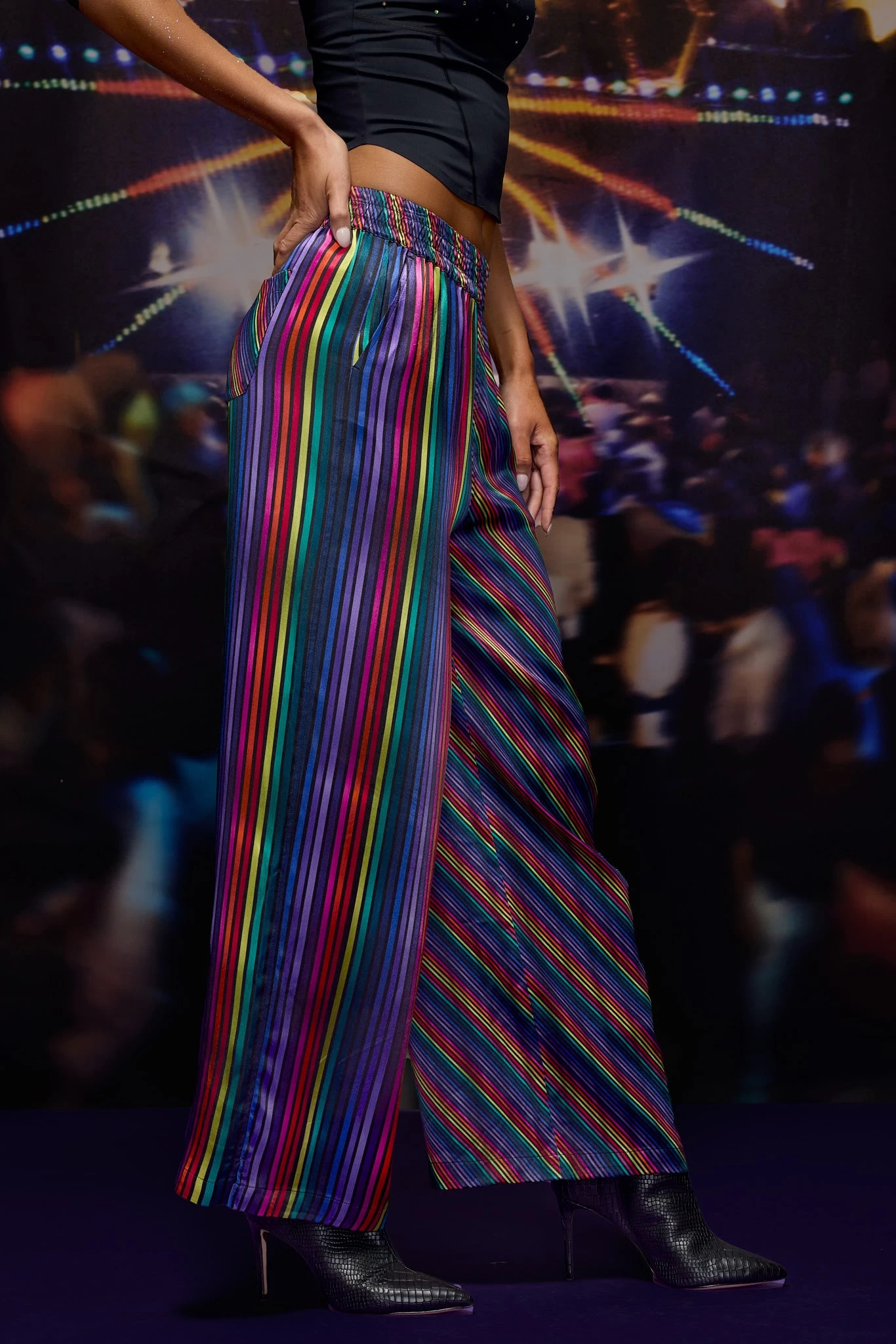 Silk Pant In Rainbow Stripe 4 Silk Pant In Rainbow Stripe - Image 2