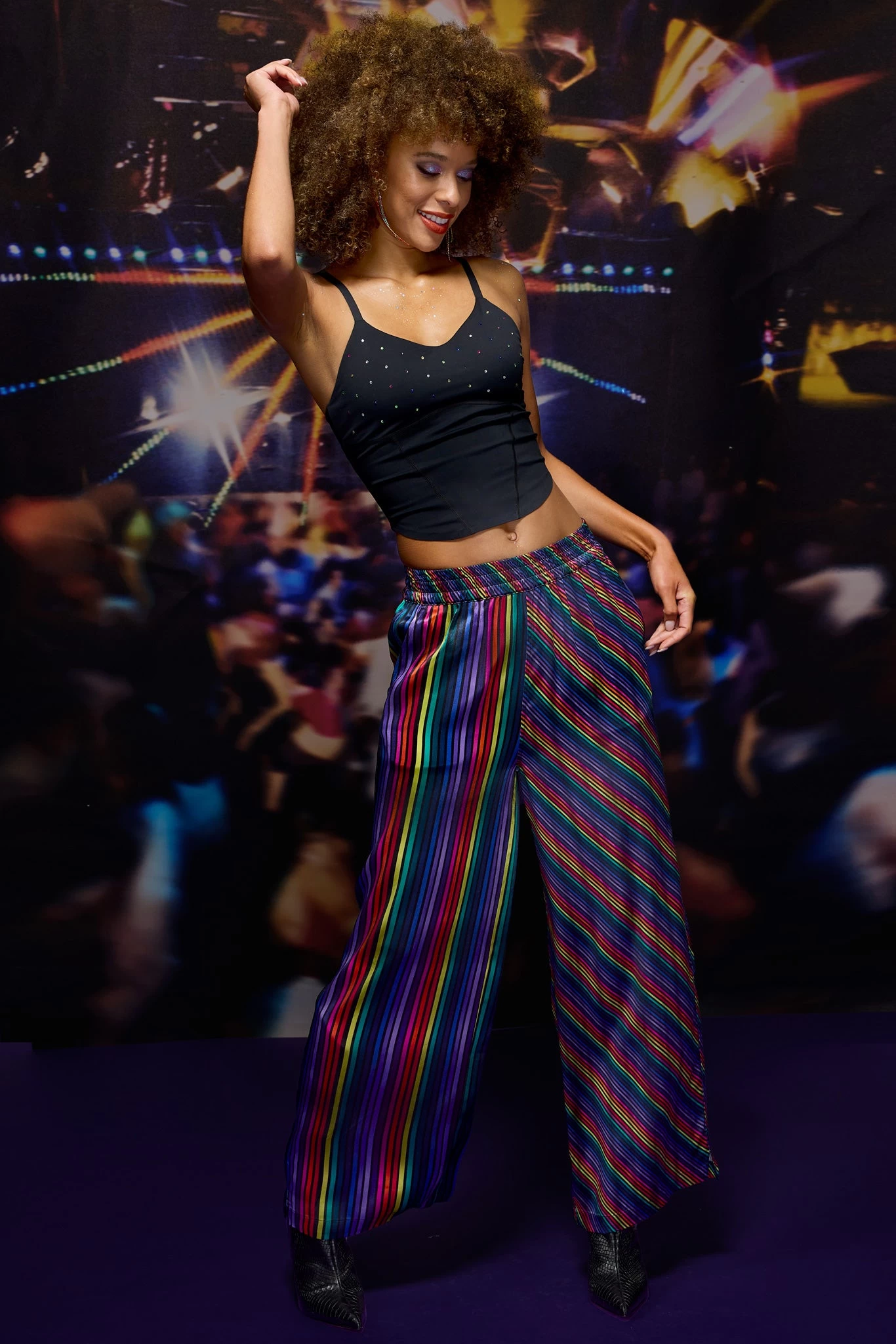 Silk Pant In Rainbow Stripe 6 Silk Pant In Rainbow Stripe - Image 4