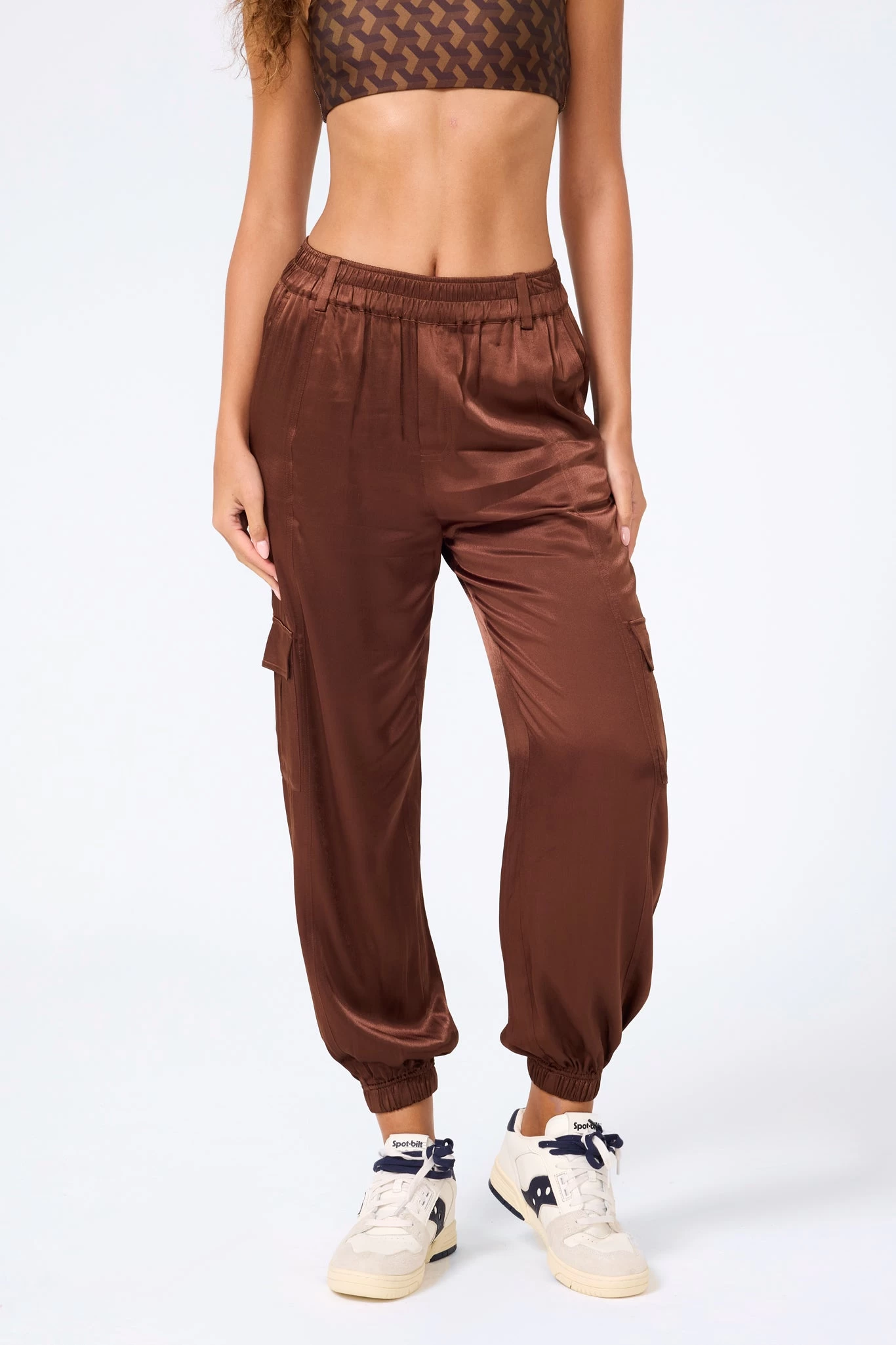 Silk Cargo Jogger In Cafe 3 Silk Cargo Jogger In Cafe