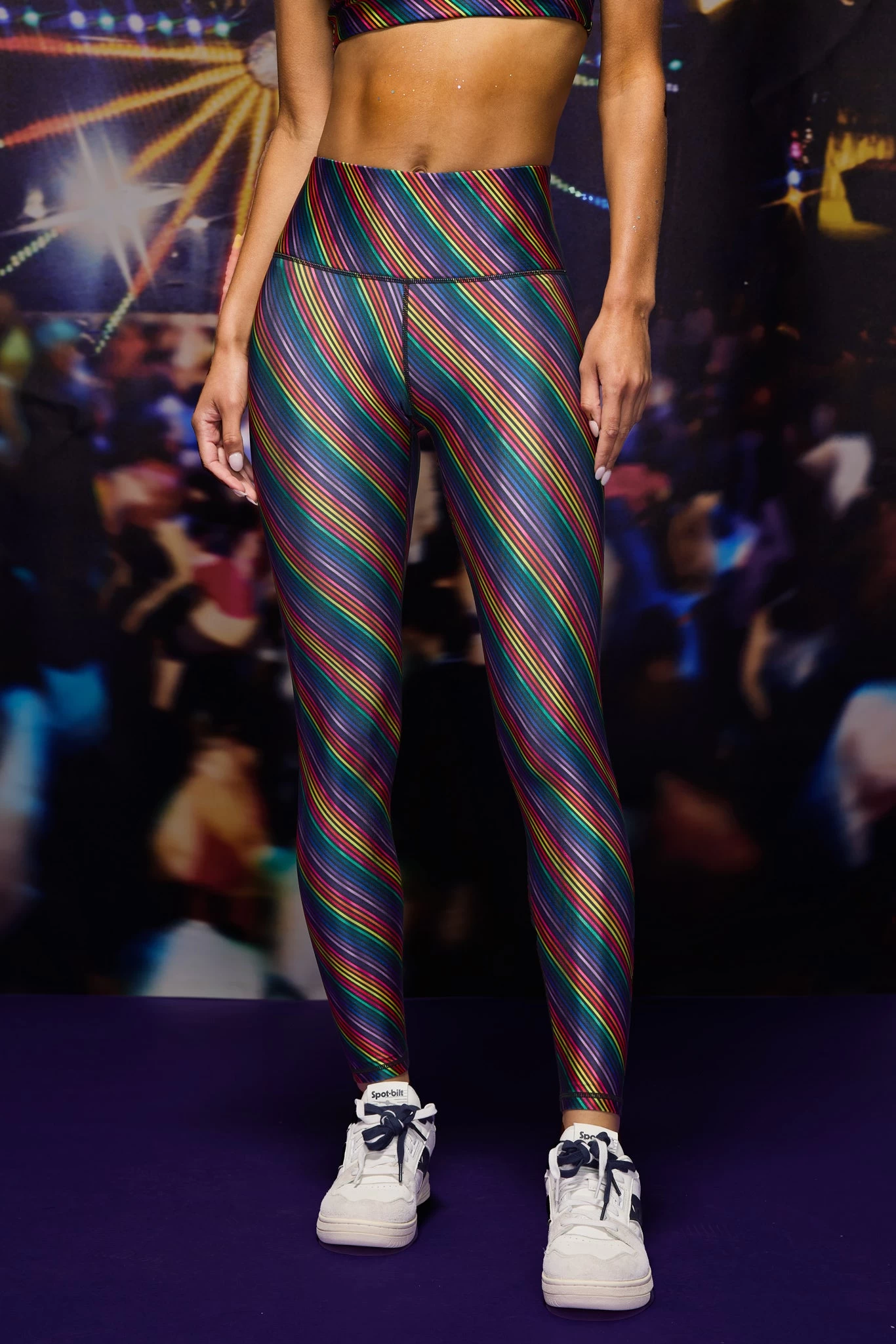 Hi-Shine Leggings In Rainbow Stripe 3 Hi-Shine Leggings In Rainbow Stripe