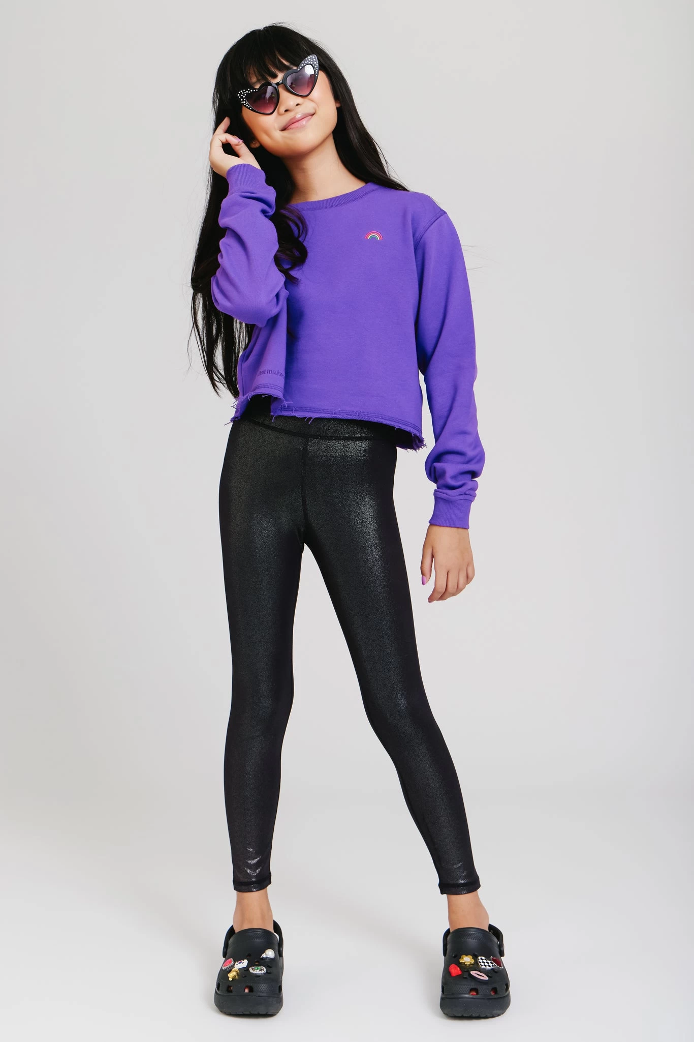 Girls TLC Foil Legging In Onyx Sparkle 6 Girls TLC Foil Legging In Onyx Sparkle - Image 4