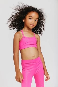 Kids TLC Y-Back Foil Bra In Terez Pink Sparkle
