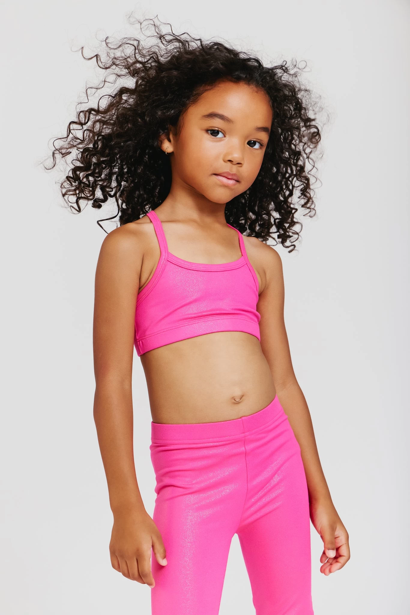 Kids TLC Y-Back Foil Bra In Terez Pink Sparkle 3 Kids TLC Y-Back Foil Bra In Terez Pink Sparkle