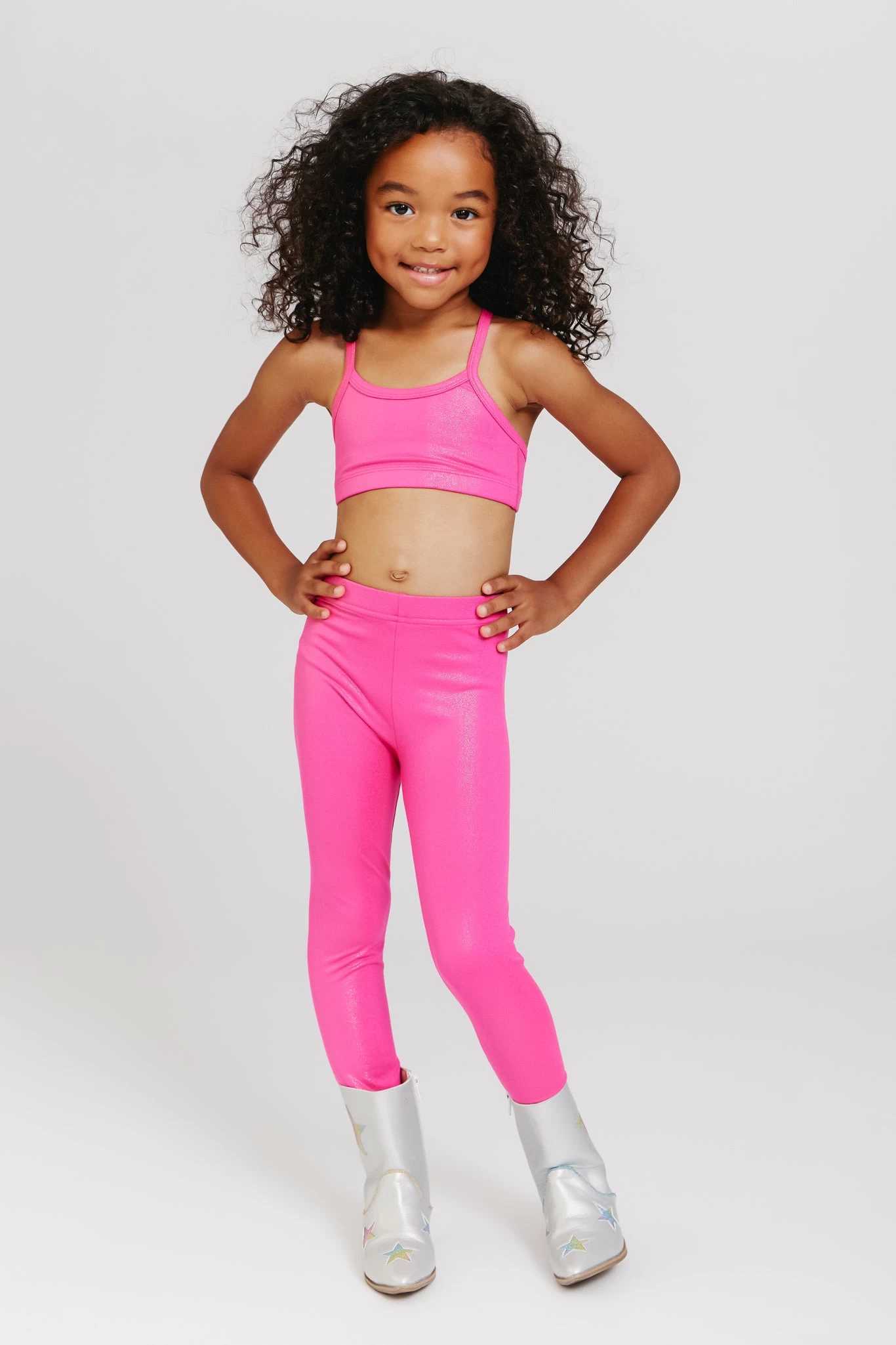 Kids TLC Y-Back Foil Bra In Terez Pink Sparkle 6 Kids TLC Y-Back Foil Bra In Terez Pink Sparkle - Image 4