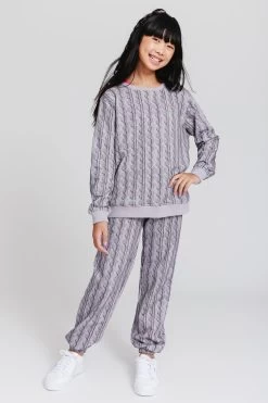 Kids Crew In Silver Cable Knit -Chic Wear Shop Terez653044e309eba2653044e30a11d.16181237653044e30a11d