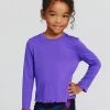 Kids Lettuce Edge Long Sleeve Crop Tee In Labyrinth