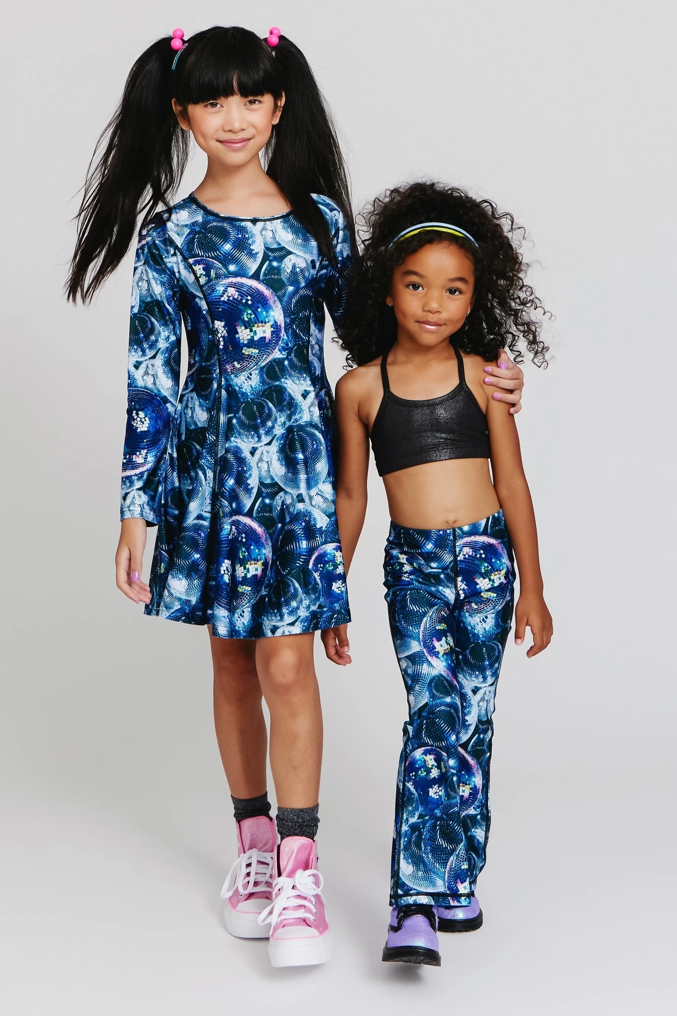 Kids Hi-Shine Flare Leggings In Disco Fever 7 Kids Hi-Shine Flare Leggings In Disco Fever - Image 5