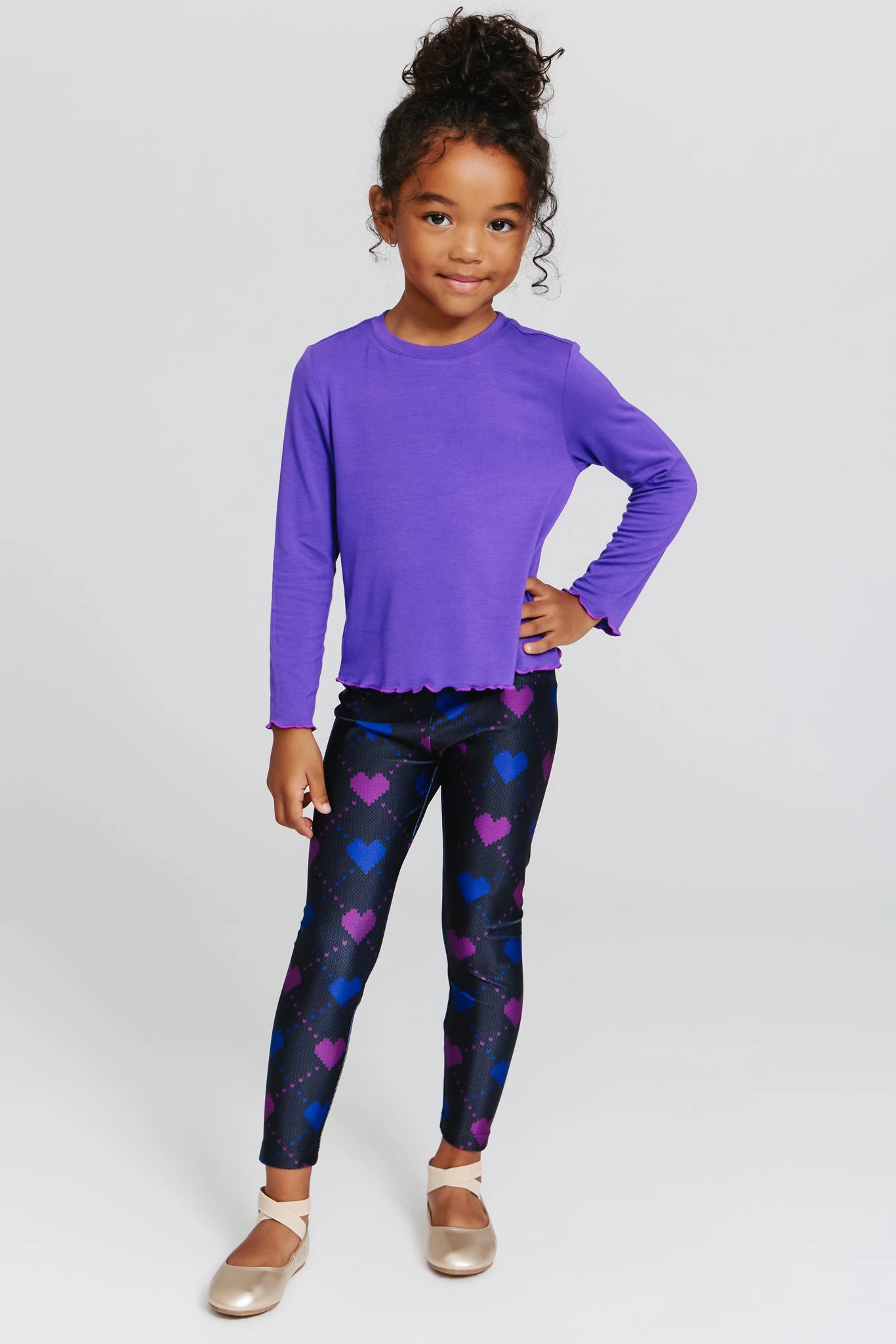 Kids Leggings In Fair Isle Black Hearts 3 Kids Leggings In Fair Isle Black Hearts