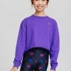 Girls Raw Hem Cropped Crew In Labyrinth