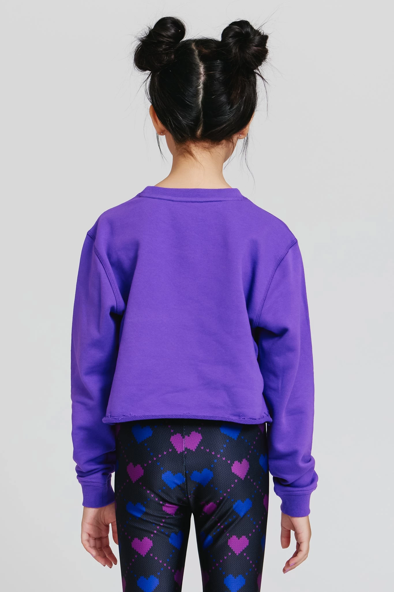 Girls Raw Hem Cropped Crew In Labyrinth 5 Girls Raw Hem Cropped Crew In Labyrinth - Image 3