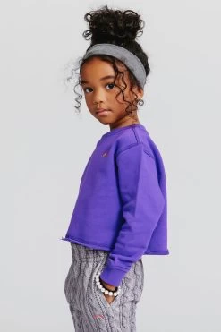 Toddler Raw Hem Cropped Crew In Labyrinth