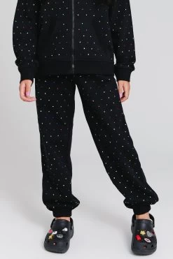 Girls Gems Jogger In Black