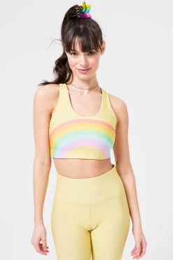 DuoKnit Sports Bra In Pastel Rainbow