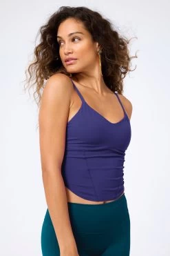 Action Corset Crop Tank In Navy