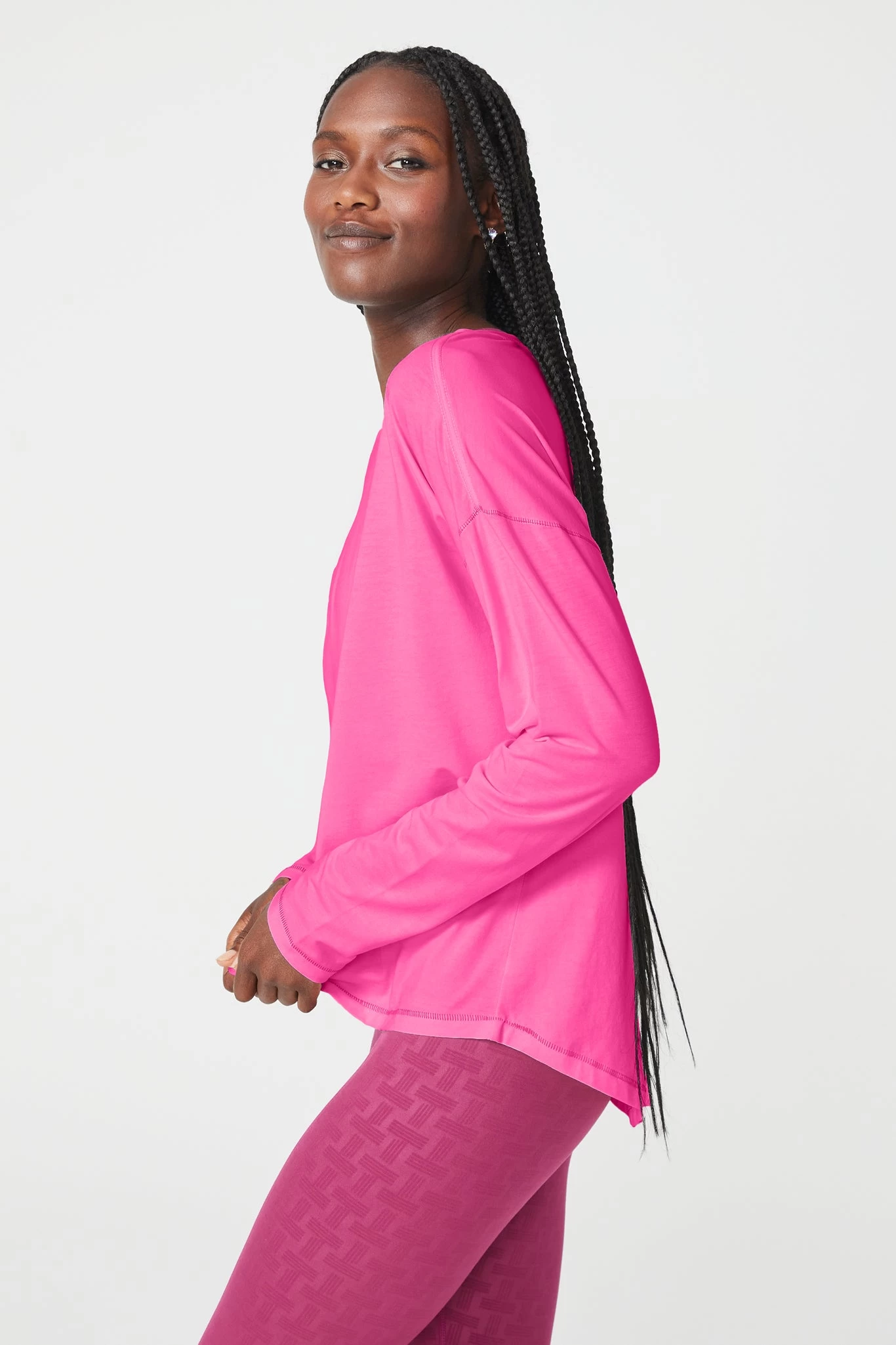Bliss Long Sleeve Tee In Terez Pink 4 Bliss Long Sleeve Tee In Terez Pink - Image 2