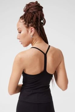 TLC Y-Back Tank In Jet Black -Chic Wear Shop blacktankback