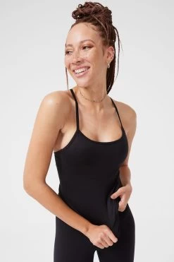 TLC Y-Back Tank In Jet Black